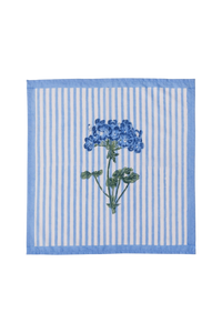 Blue Hydrangea Blockprint Napkins, Set of 4
