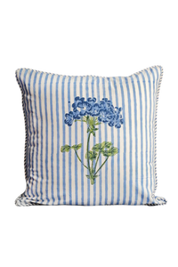 Blue Hydrangea Blockprint Pillow