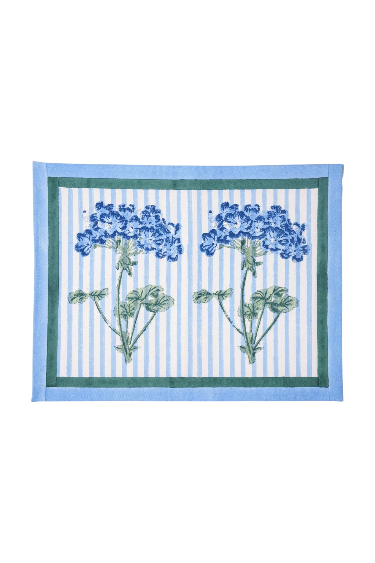 Blue Hydrangea Blockprint Placemat
