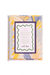 Hand-Marbled Picture Frame in Blue & Gold, 4" x 6"
