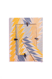 Hand-Marbled Picture Frame in Blue & Gold, 4" x 6"