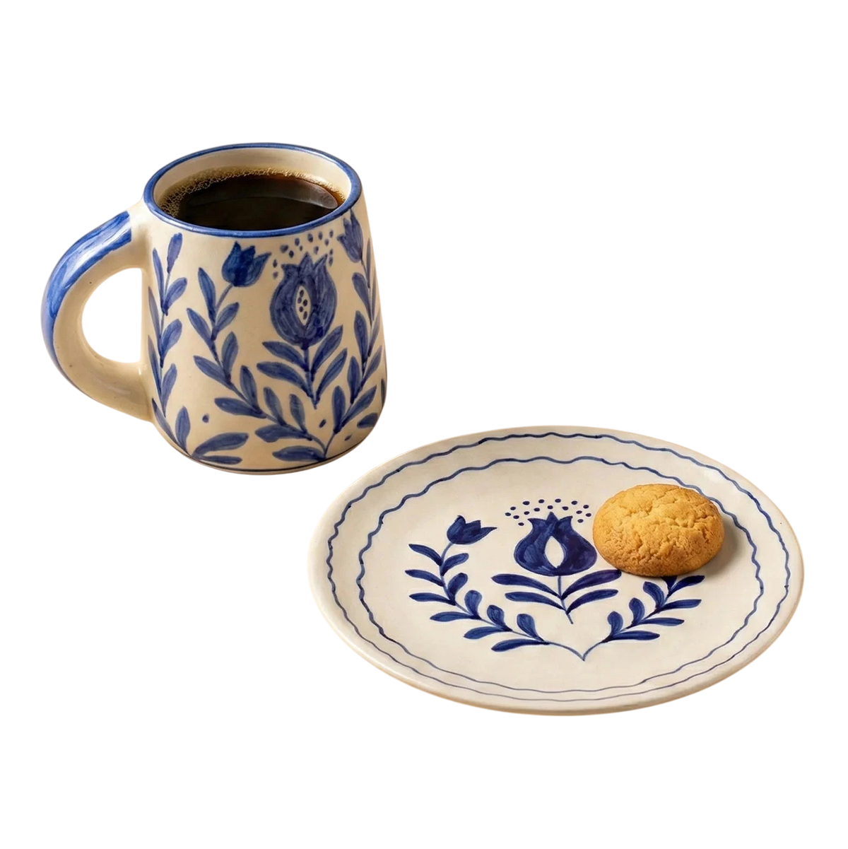 Anaar Ceramic Breakfast Set - Coffee Cup & Side Plate