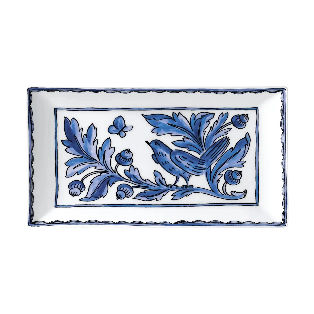 Blue Bird Rectangular Plate, Set of 4