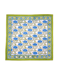 Blue Araminta Blockprint Napkins, Set of 4
