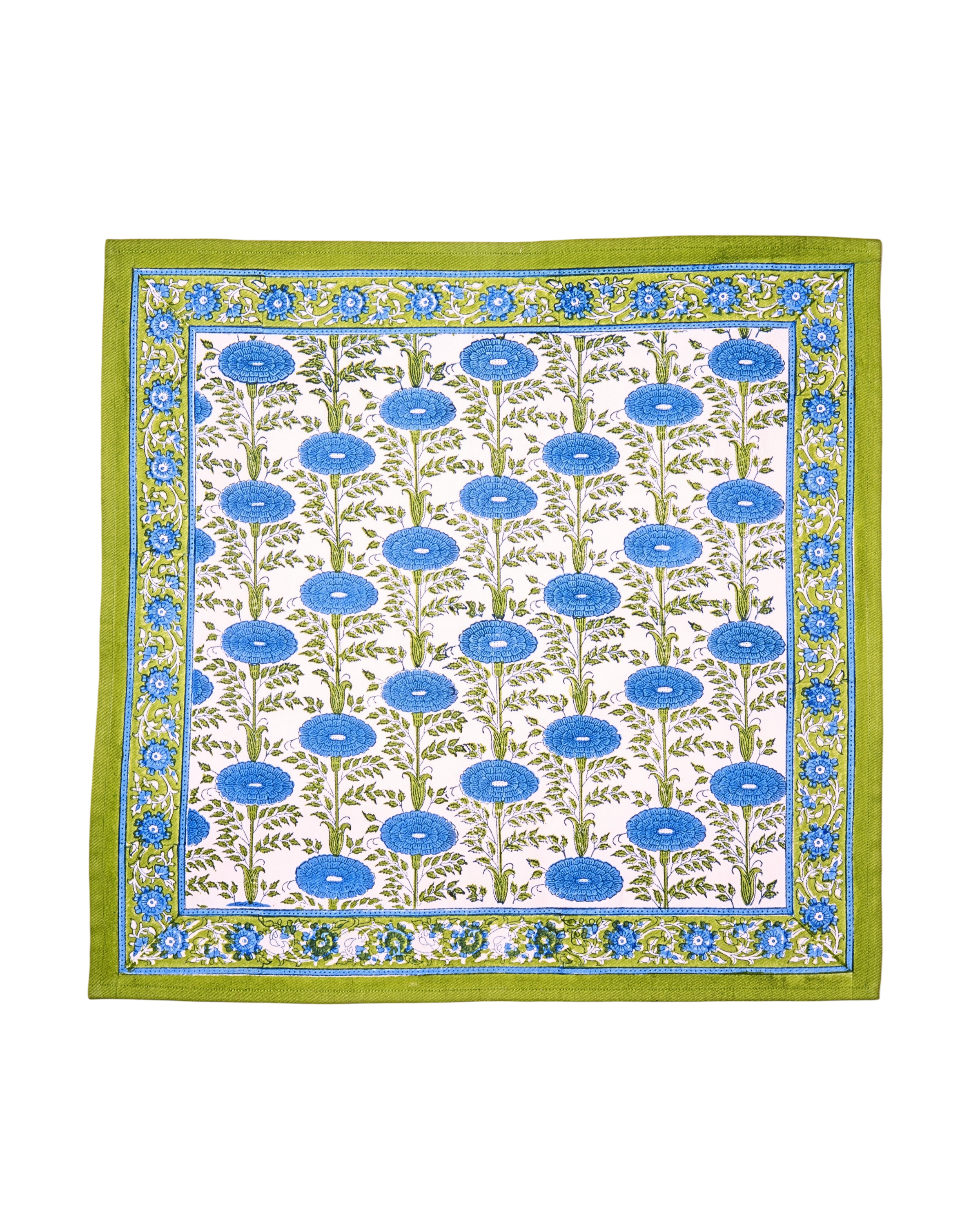 Blue Araminta Blockprint Napkins, Set of 4