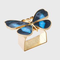 Painterly Butterfly Napkin Rings - Blue (Set of 4)