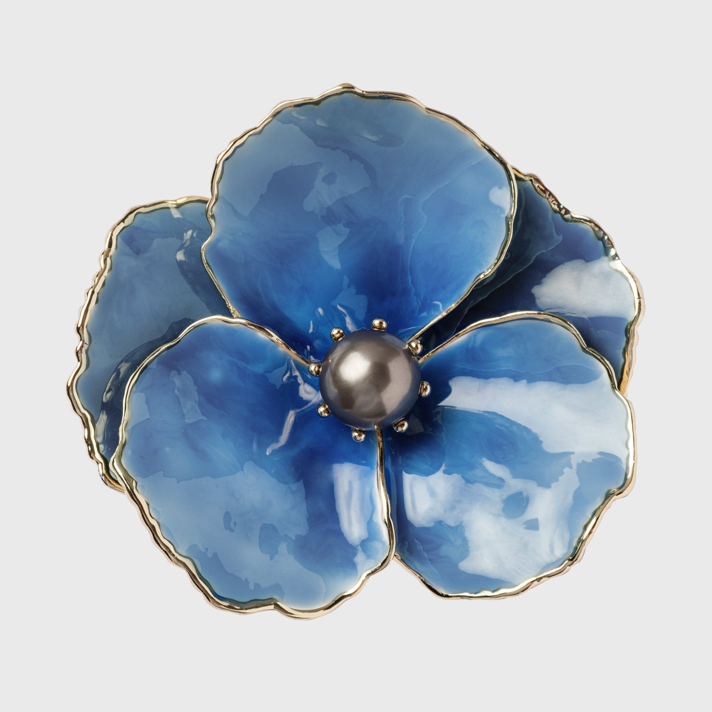 Enamel Flower Napkin Rings - Blue (Set of 4)