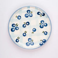 Blueberry Ceramic Breakfast Set - Side Plate And Breakfast Bowl