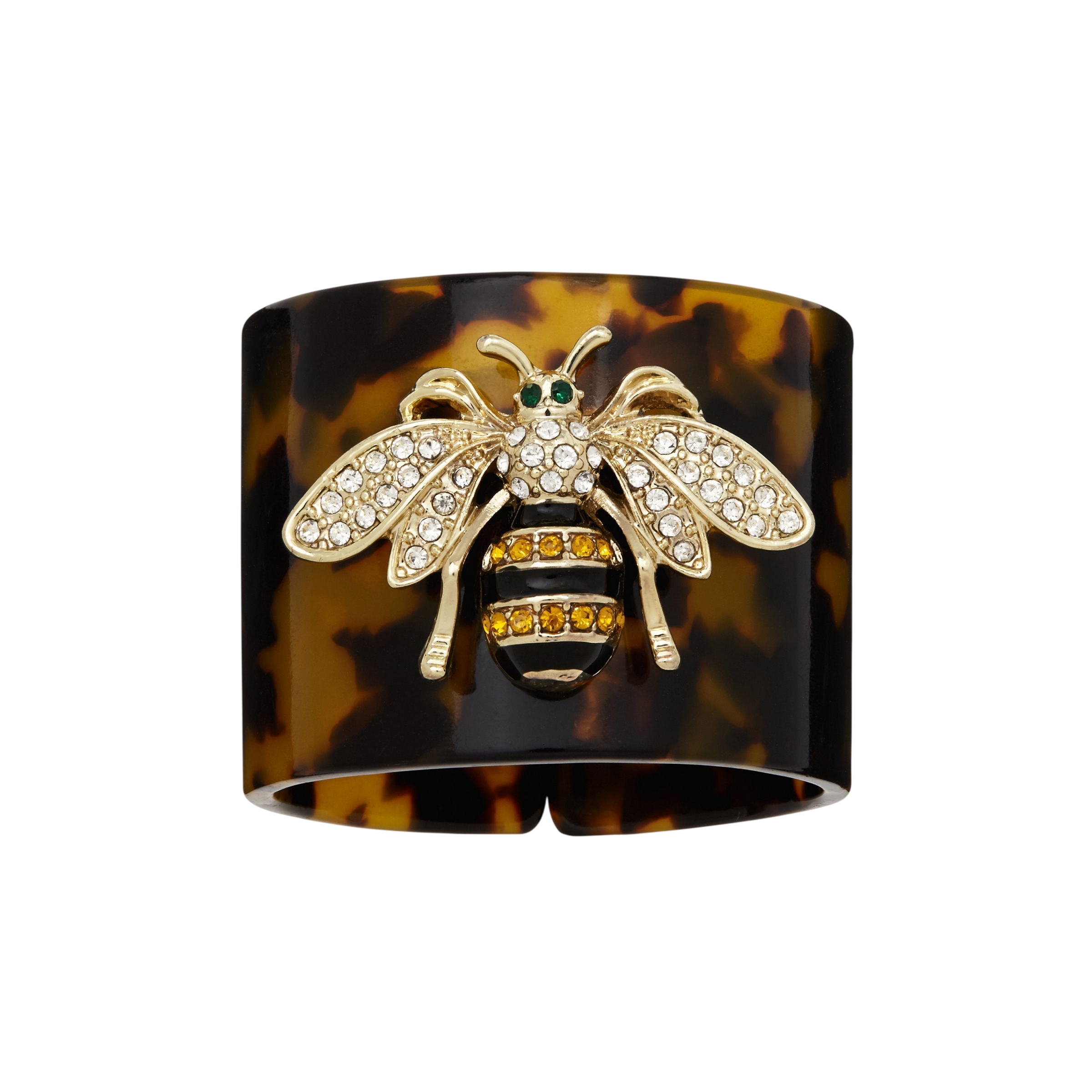 Stripey Bee Resin Napkin Rings - Tortoiseshell (Set of 4)