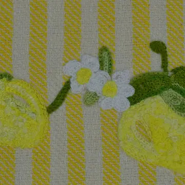 Kitchen Towel Pomelo with Embroidery Flowers and Lemons