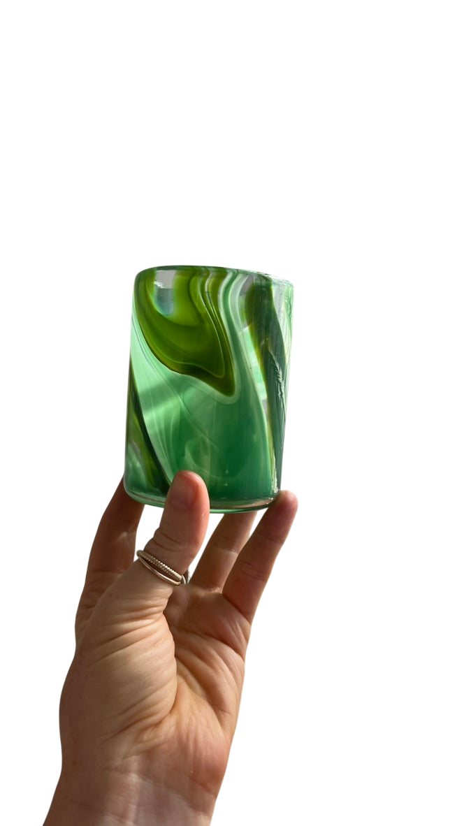 Handblown Glass in Moss