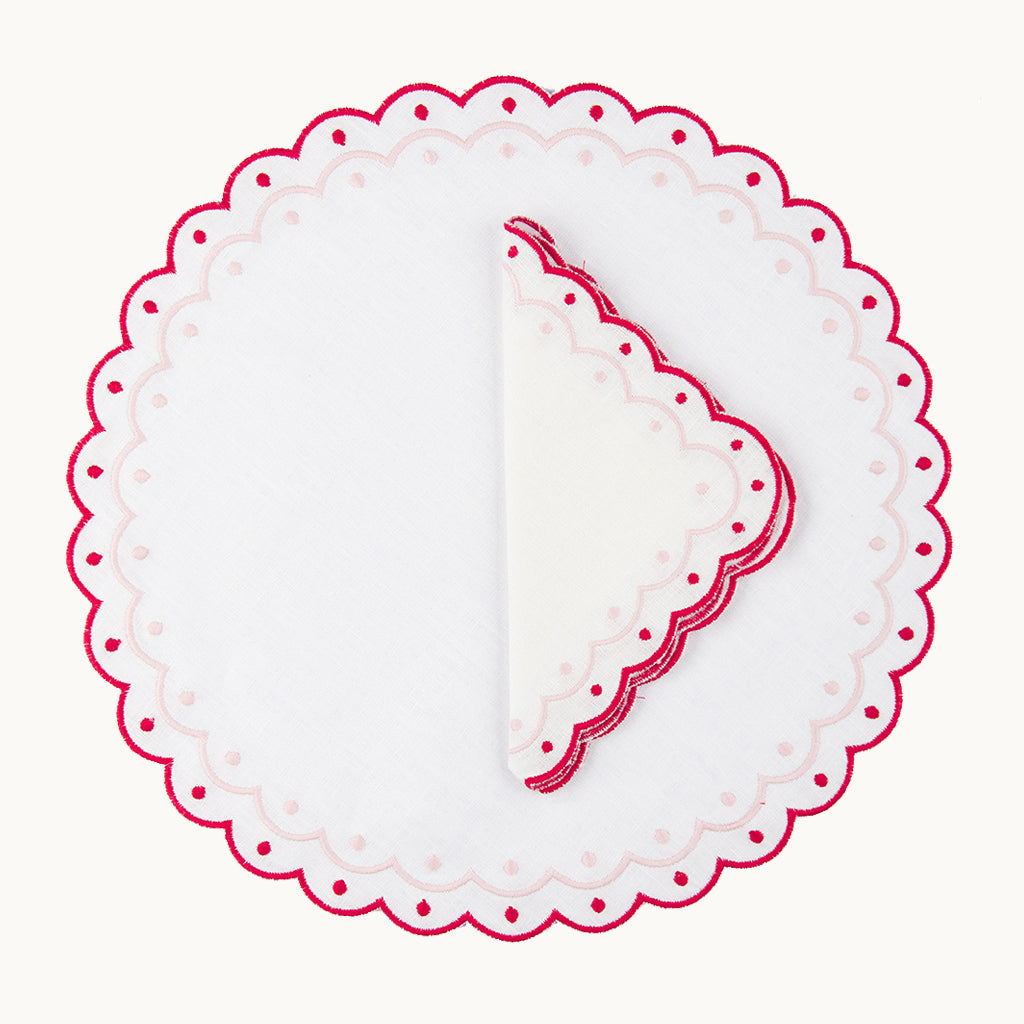 Carmen red linen napkin (set of 4)