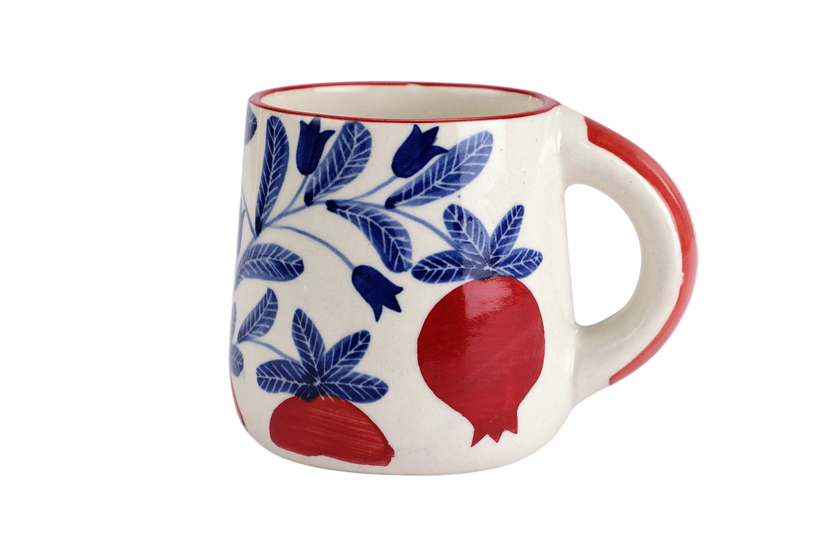 Red Anaar Floral Coffee Mug (Set of 2)