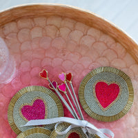 Large Ombre Capiz Tray - Pink