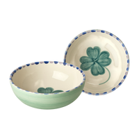 Ceramic Bowl with Hand Painted Good Luck Clover - 11.8 oz