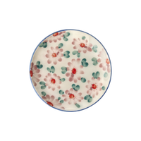 Ceramic Cake Plate with Hand Painted Pink Flowers