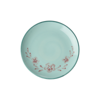 Ceramic Cake Plate with Hand Painted Flower Vine