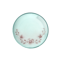 Ceramic Cake Plate with Hand Painted Flower Vine
