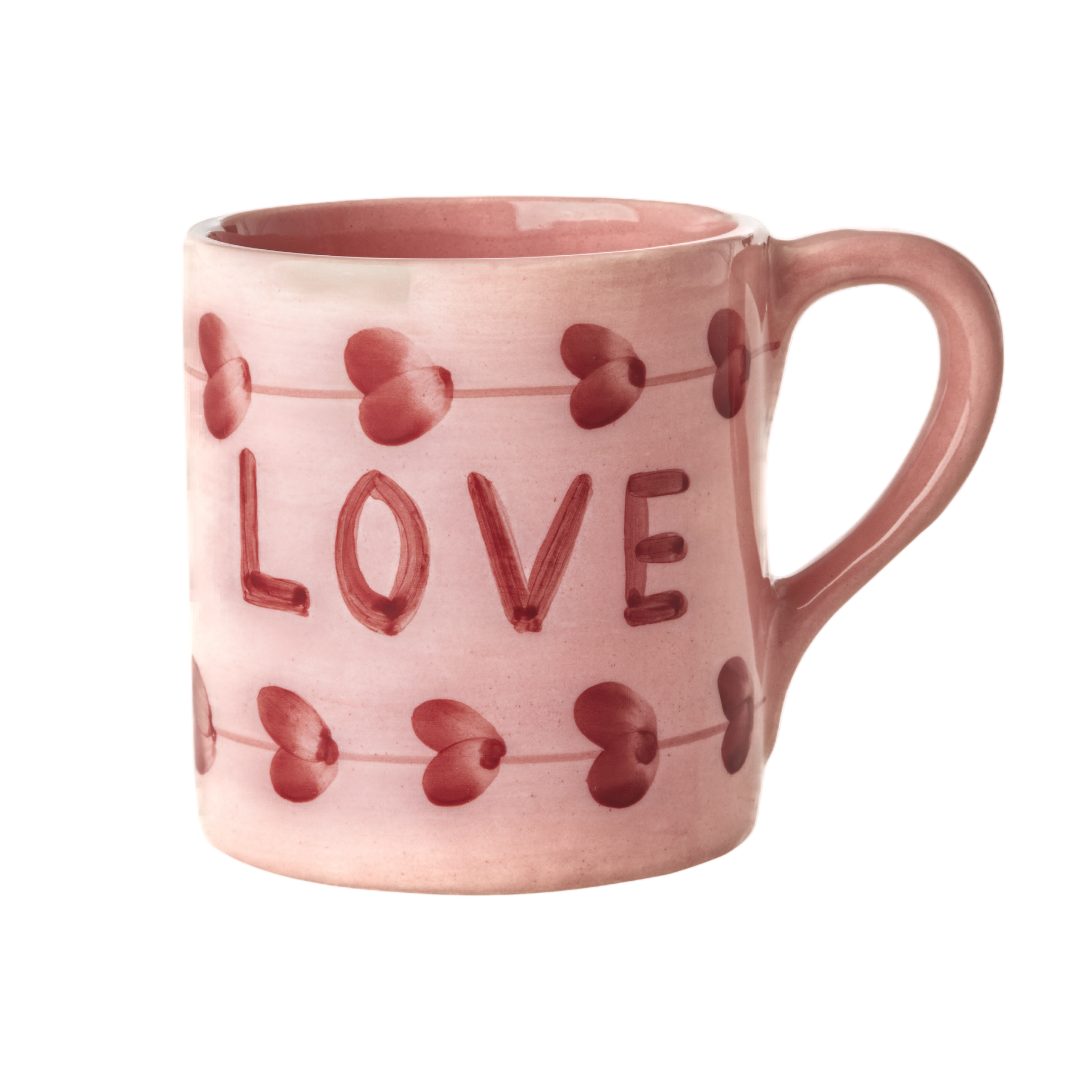 Ceramic Mug with Hand Painted Love - 14.2 oz