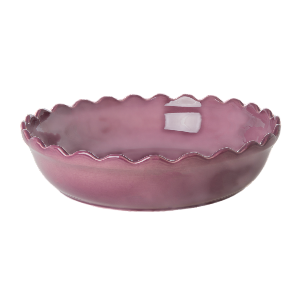 Round Large Stoneware Oven Dish | Purple