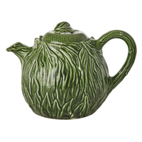 Ceramic Teapot with Embossed Kale Design - Hand Painted - 1,6L / 54.1 oz