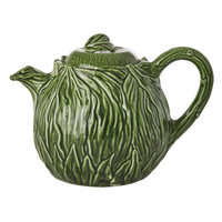 Ceramic Teapot with Embossed Kale Design - Hand Painted - 1,6L / 54.1 oz