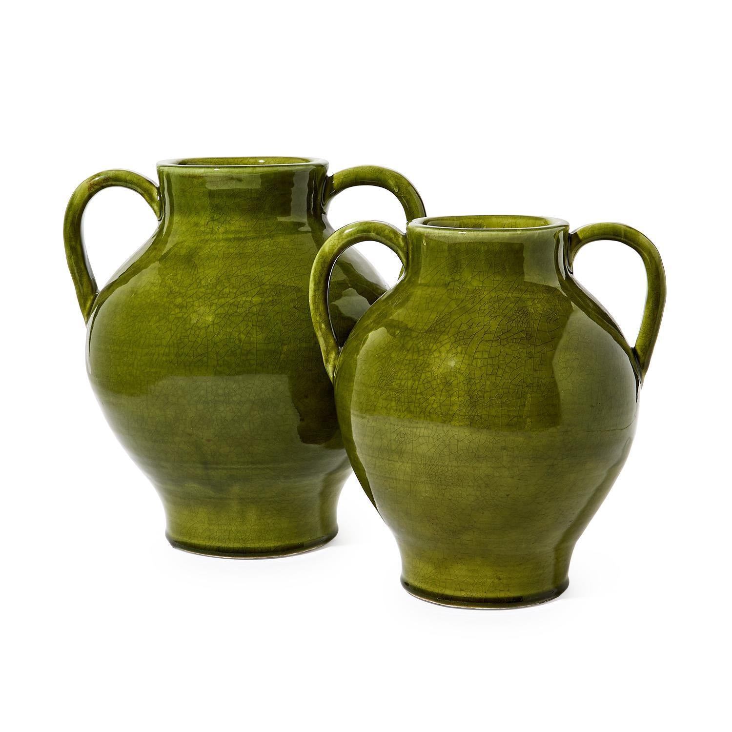 Vintage Style Green Vase (Set of 2)