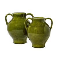 Vintage Style Green Vase (Set of 2)