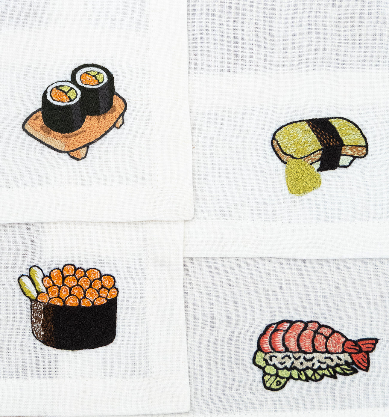 Embroidered Table Linen - Cocktail Napkins (Set of 4)