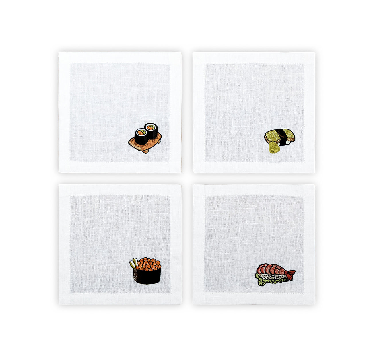 Embroidered Table Linen - Cocktail Napkins (Set of 4)