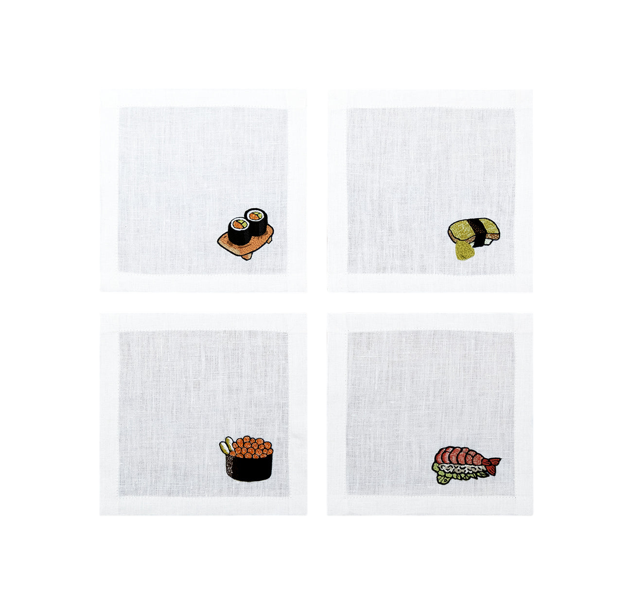 Embroidered Table Linen - Cocktail Napkins (Set of 4)