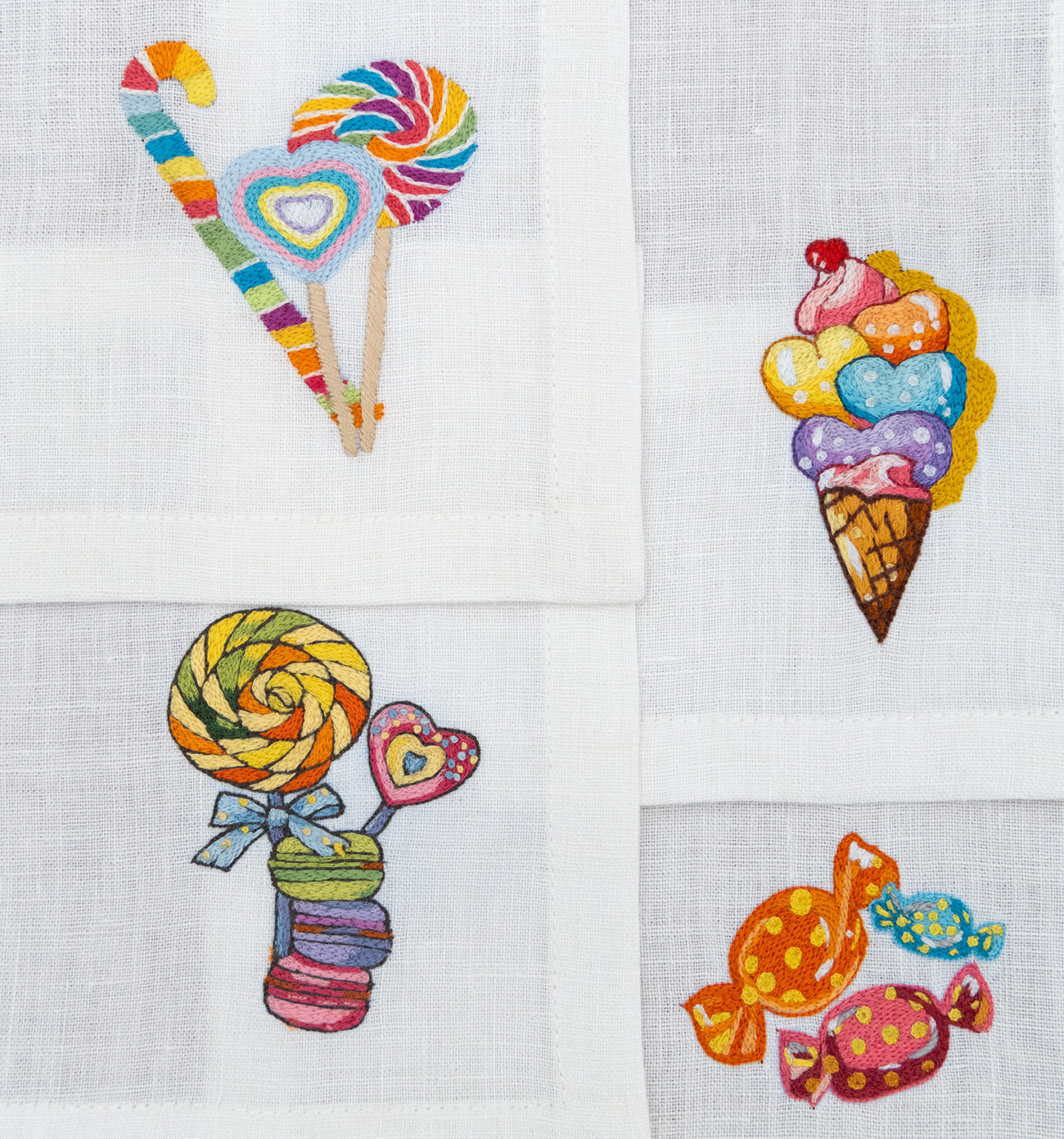 Embroidered Table Linen - Cocktail Napkins (Set of 4)