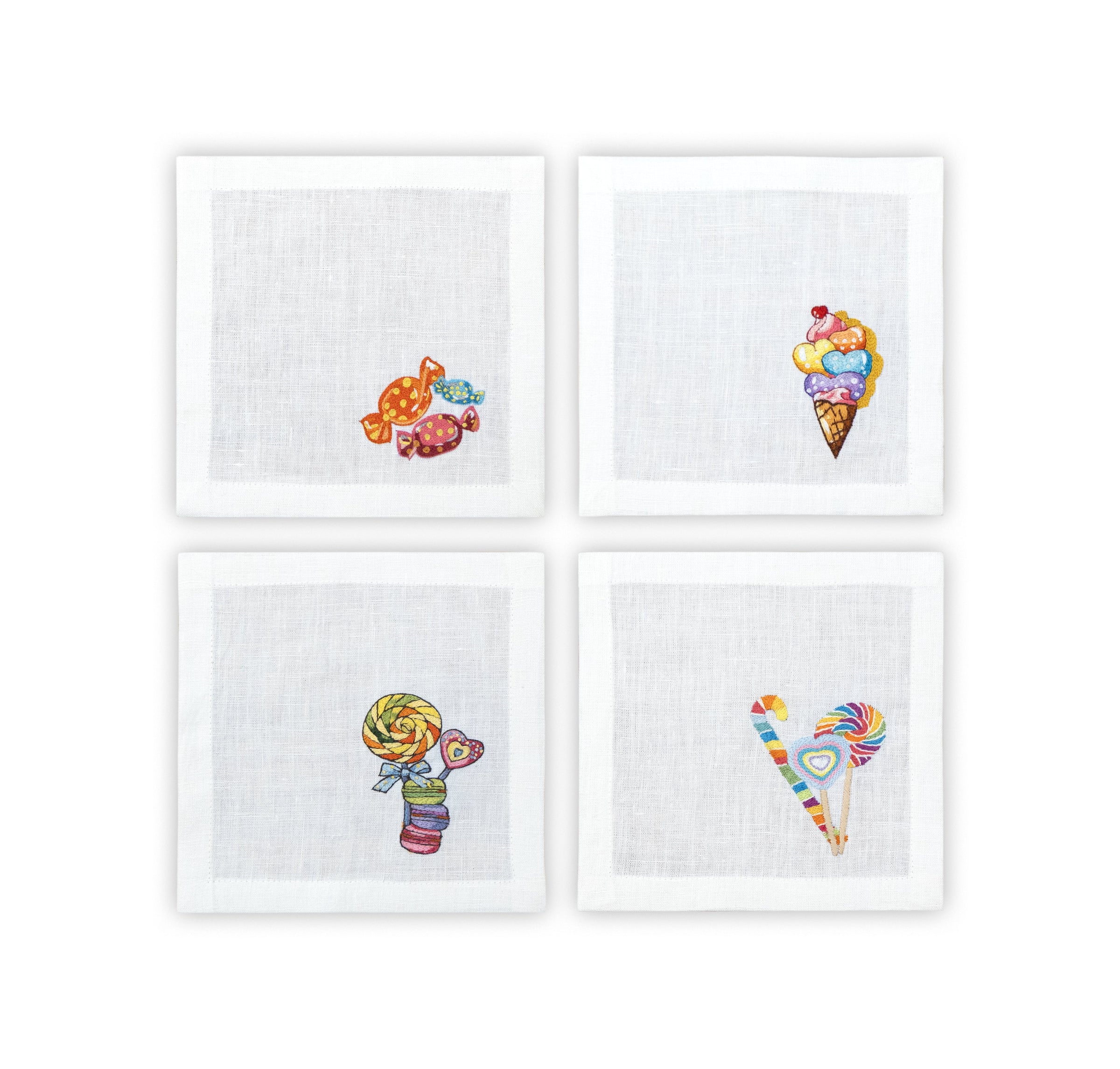 Embroidered Table Linen - Cocktail Napkins (Set of 4)
