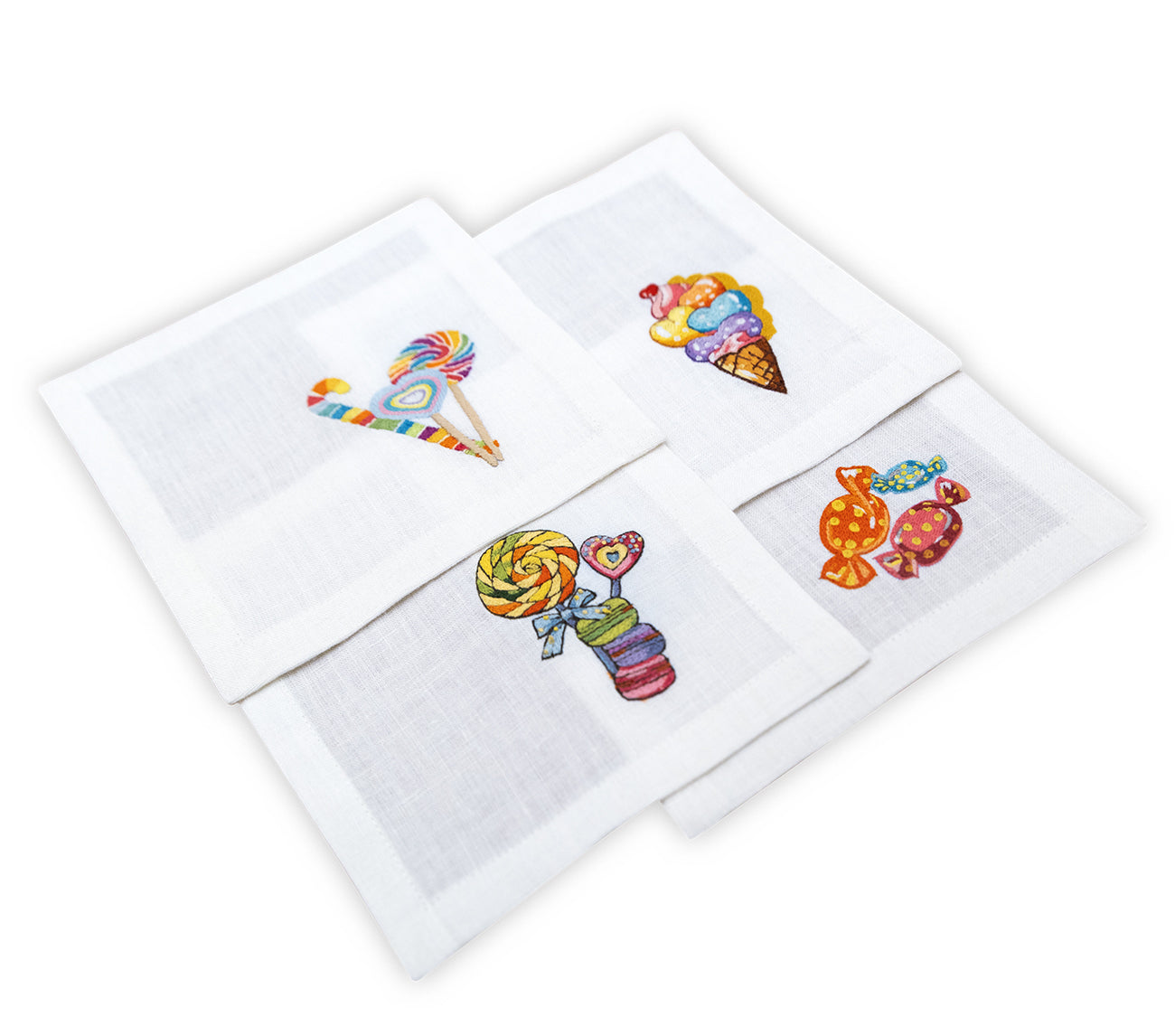 Embroidered Table Linen - Cocktail Napkins (Set of 4)