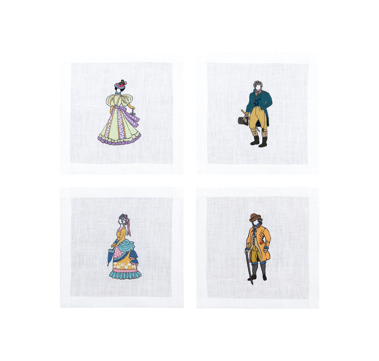 Embroidered Table Linen - Cocktail Napkins (Set of 4)