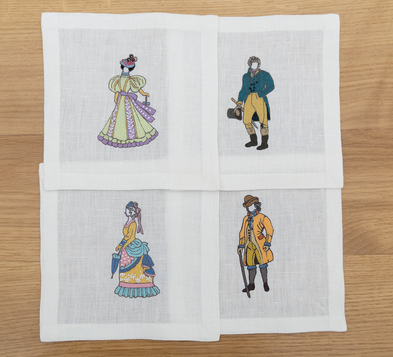 Embroidered Table Linen - Cocktail Napkins (Set of 4)