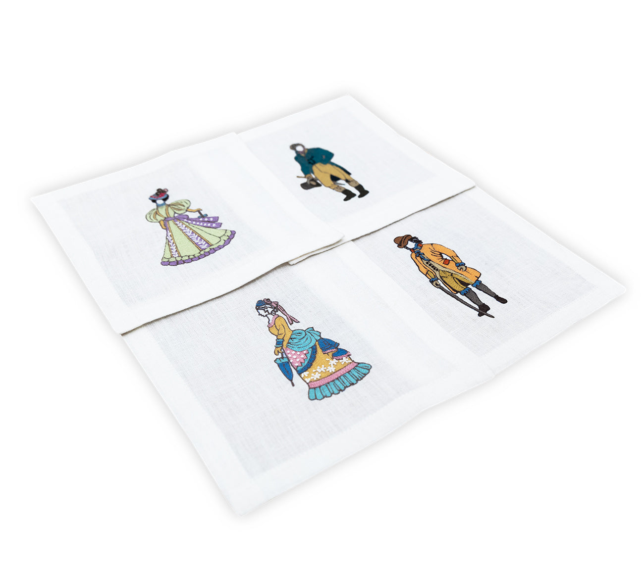 Embroidered Table Linen - Cocktail Napkins (Set of 4)