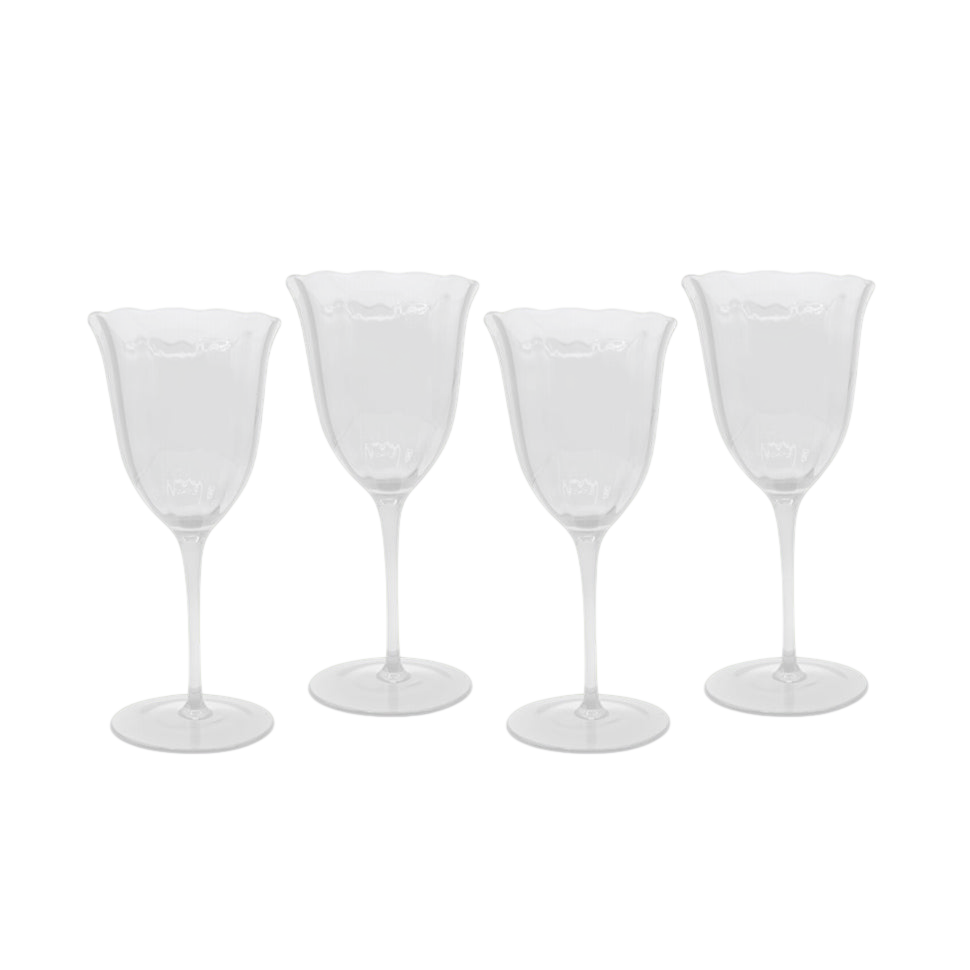 Lily Handblown Clear Water Glass (Set of 4)