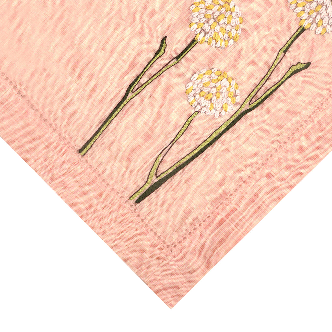 Hand Embroidered Flora and Flutter Napkins 18" x 18" (Set of 4)