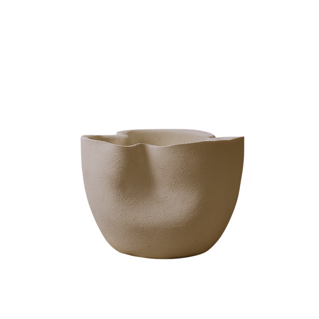 Caledria Ruffled Ceramic Planter, holds 4" pot