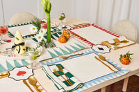 Card Suite Embroidered Linen Coasters (Set of 4)