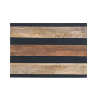 Carver Wood + Black Striped Board