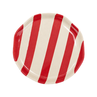 Ceramic Stripe Appetizer Plate - Red (Set of 2)
