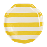 Ceramic Stripe Appetizer Plate - Yellow (Set of 2)