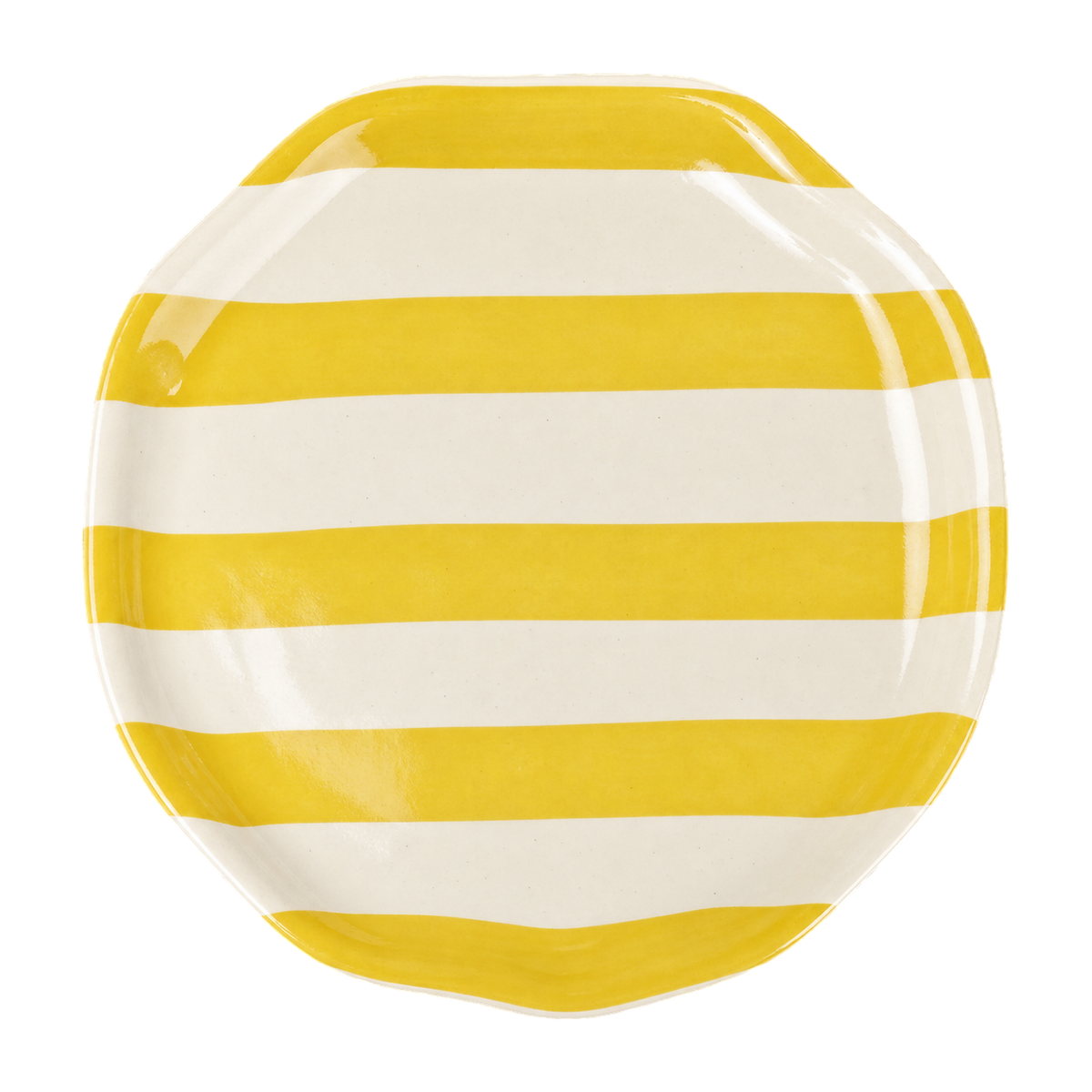 Ceramic Stripe Appetizer Plate - Yellow (Set of 2)