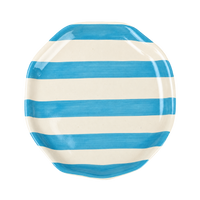 Ceramic Stripe Appetizer Plate - Aqua (Set of 2)