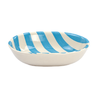 Ceramic Stripe Bowl - Aqua (Set of 2)
