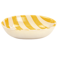 Ceramic Stripe Bowl - Yellow (Set of 2)
