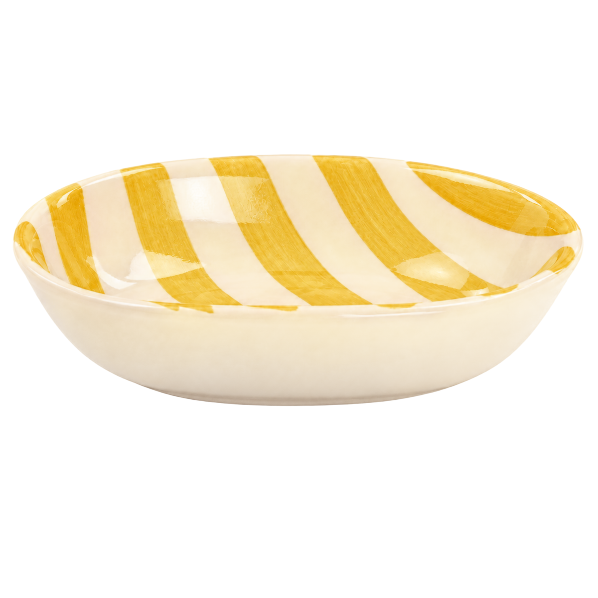 Ceramic Stripe Bowl - Yellow (Set of 2)