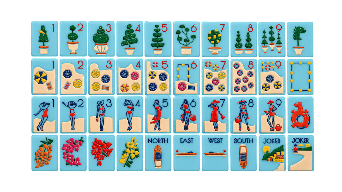 The Riviera Jet Set -  Mahjong Tiles: Portofino Blue